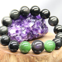 Jade and Obsidian Beaded Bracelet #2073