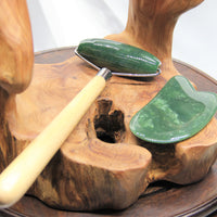 Canadian Jade Message Tool Set - Guasha Scraper & Roller (Larger)