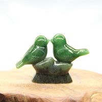 Hand Carved Jade Animal -  Loving Birds #2310