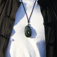 HAND CARVED DRAGON JADE PENDANT #1017