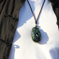 HAND CARVED DRAGON JADE PENDANT #1017