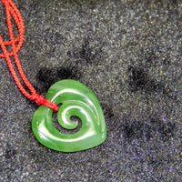 JADE HEART KORU PENDANT  #1316