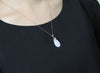 18k White Jade Water-drop Pendant#1506