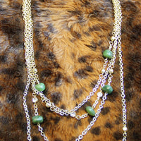 JADE NUGGETS FASHION GOLD CHAIN NECKLACE #1808