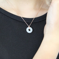 14k White Jade PI Harmony Pendant #1743