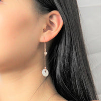 18K DONUT WHITE JADE EARRINGS #1446