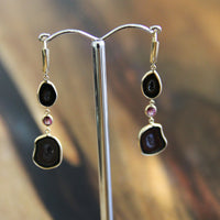 14k Gold Natural Geode Earrings #18GE002