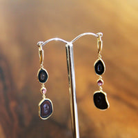 14k Gold Natural Geode Earrings #18GE002