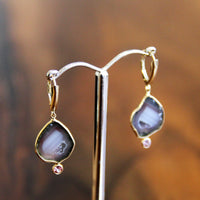 14k Natural Geode Earrings #18GE003