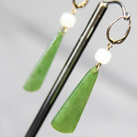 WHITE JADE & CANADIAN JADE EARRINGS  #1430