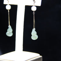 LIGHT SMOKE JADE EARRINGS #1428