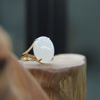 Eternal Grace White Jade Ring #1907