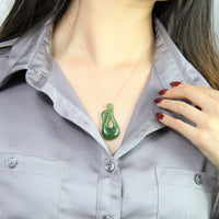 14k Siberian Jade Single Twist Pendant #1729