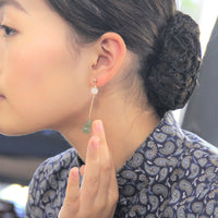 LIGHT SMOKE JADE EARRINGS #1428