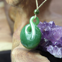 Canadian Jade Twist Pendant Necklace #1112