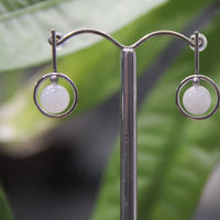 14k Jadeite Round Earrings #1432