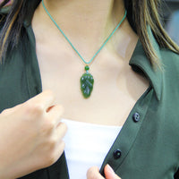 Canadian Jade Leaf Necklace #1802