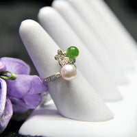 14K AKOYA SALT SEA PEARL JADE RING #1651