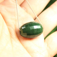 Canadian Jade Faceted Pendant Necklace #1801