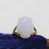 Eternal Grace White Jade Ring #1907