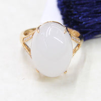 Eternal Grace White Jade Ring #1907