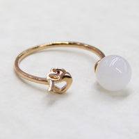 18K White Jade Ring #1908