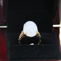 TOP GRADE WHITE JADE RING #1906