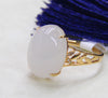 TOP GRADE WHITE JADE RING #1906