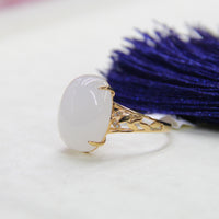 TOP GRADE WHITE JADE RING #1906