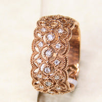 10k Diamond Wide Bang Ring #1624