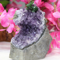 Amethyst Semi-Geode with Jade Rabbit #270