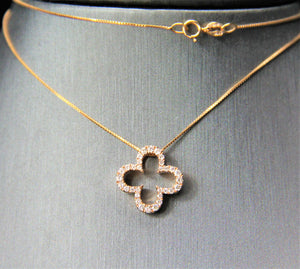 14k Four Leave Clover Diamond Pendant #1625