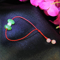 Double Ruyi Jade Red Cord Bracelet #2131