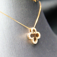 14k Four Leave Clover Diamond Pendant #1625