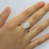 TOP GRADE WHITE JADE RING #1906