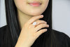 TOP GRADE WHITE JADE RING #1906