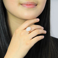 TOP GRADE WHITE JADE RING #1906