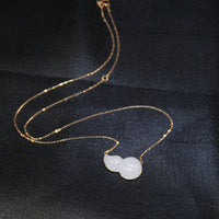 18k White Jade Gourd Necklace #1310