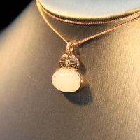 18k White Jade Gourd Necklace #1312