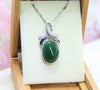 Oval Ribbon Canadian Jade Necklace #1091