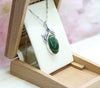 Oval Ribbon Canadian Jade Necklace #1091