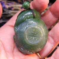 UNIQUE PALM STONE JADE PENDANT #1766