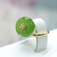 Top Grade Apple Green Donut Siberian Jade Ring #1605