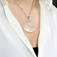 NATURAL ROCK CRYSTAL BUDDHA PENDANT #1826