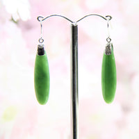 SILVER LONG TEARDROP EARRINGS #1076