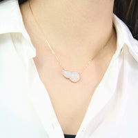 18k White Jade Gourd Necklace #1310