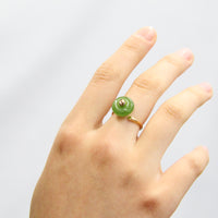 Top Grade Apple Green Donut Siberian Jade Ring #1605