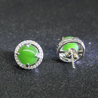 Top Grade Siberian Jade Studs #1934