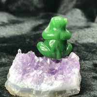 1.5" Jade Monkey on Raw Amethyst #1870