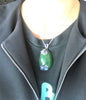 SILVER WIRE INLAY ENAMEL JADE PENDANT #1778